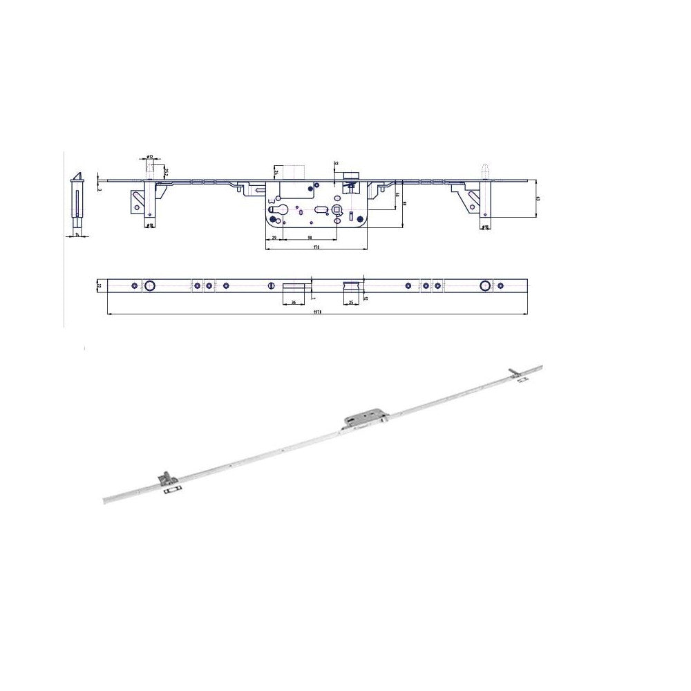 HOBES K 119 P-L 80/50/90 3-bodový bezp. zámok