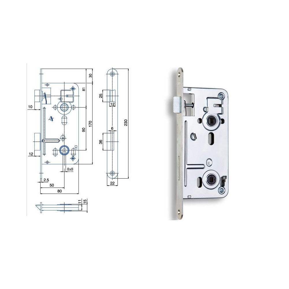 HOBES 540 P-L 80/50/90 na WC 8x8