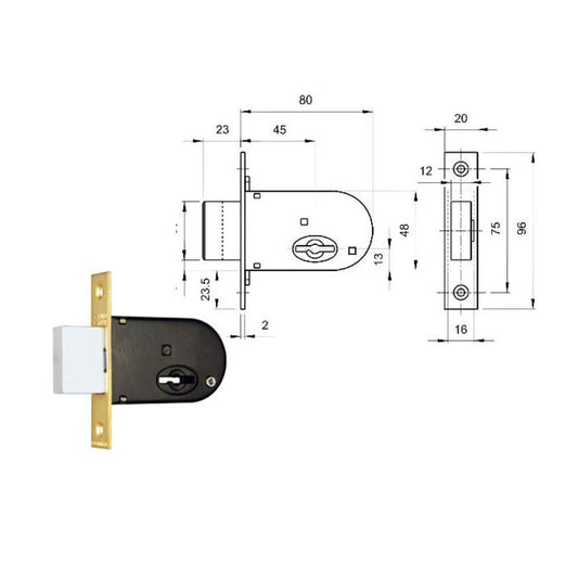 HOBES EURO-ELZETT K 700 2kl. D45/Z80 trezor. zámok závorový