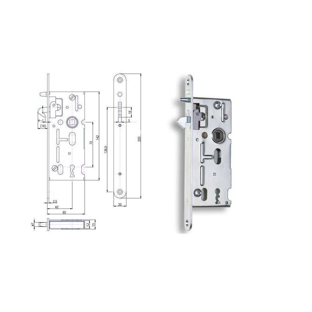 HOBES K 106 P-L 60/40/72 s hákom obyčajný kľúč