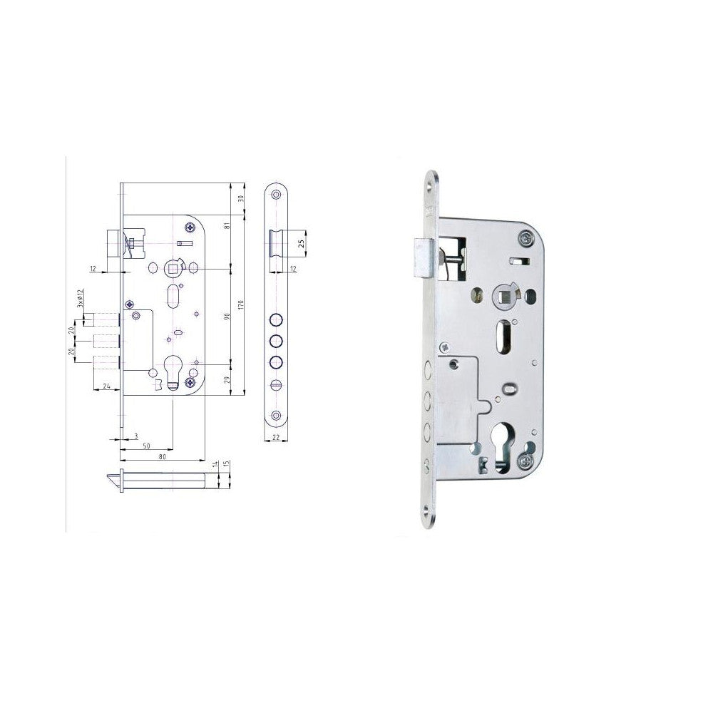 HOBES K 114 P-L 80/50/90 bezp. zámok