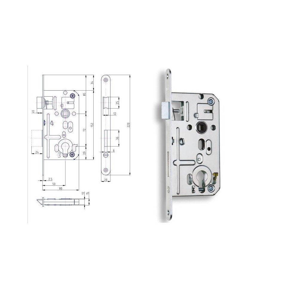 HOBES K 133 AC P-L 80/50/72 bezp. zámok