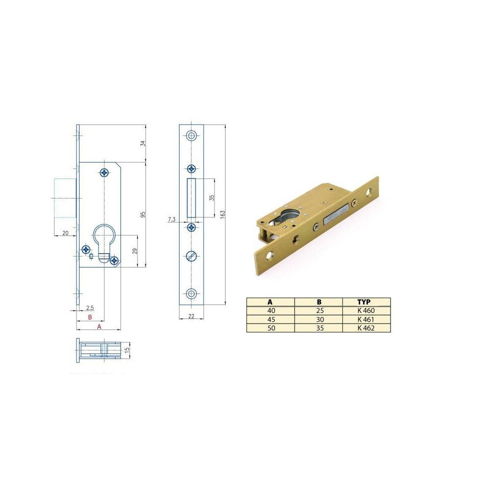 HOBES K 460 40/25 závorový zámok