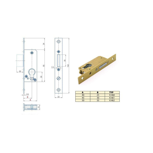 HOBES K 461 45/30 závorový zámok