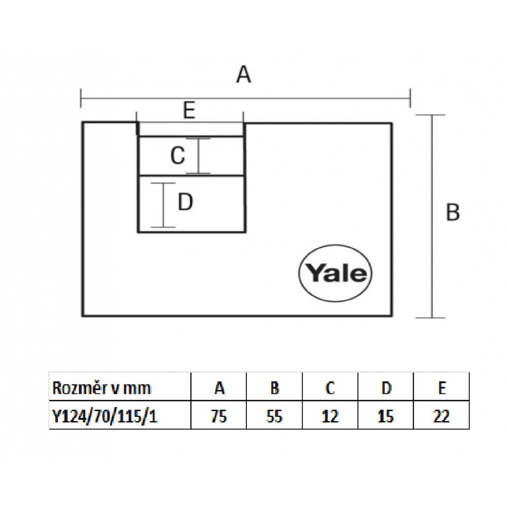 YALE Y124/70/115 bezp. vis. zámok